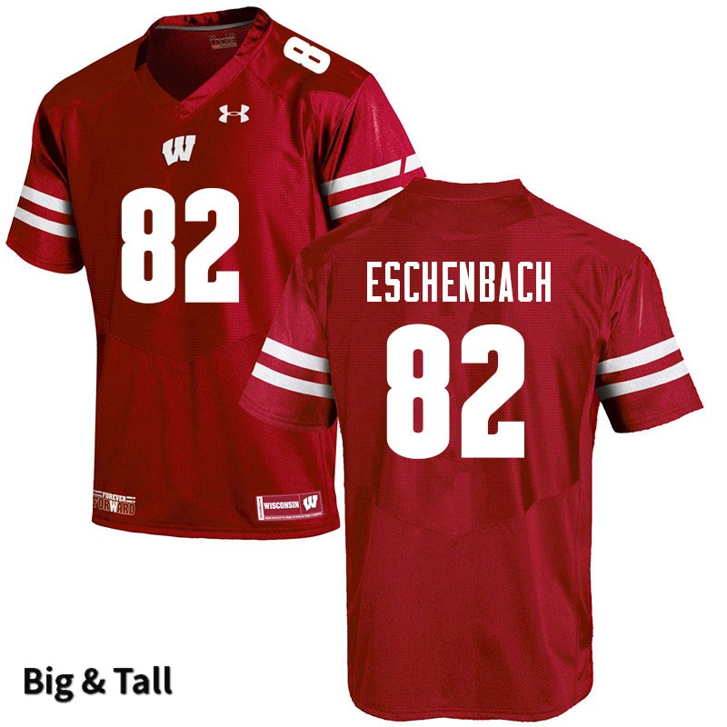Wisconsin Badgers Men's #82 Jack Eschenbach NCAA Under Armour Authentic Red Big & Tall College Stitched Football Jersey SO40O04RG